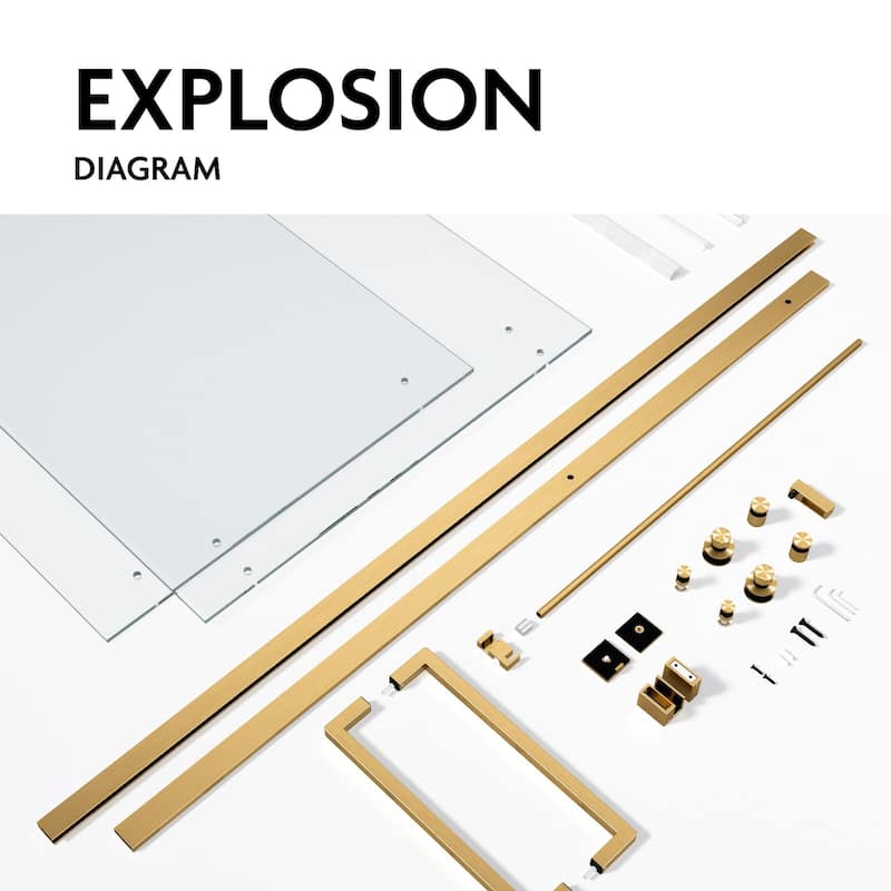 Glassic SI Series 62" - 66" W x 75" H Contemporary Frameless Single Sliding Shower Doors With 3/8" Clear Tempered Glass