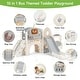 preview thumbnail 20 of 28, 10 in 1 Toddler Slide, Baby Climber Slide Indoor Playground with Bus Theme Playhouse, Basketball Hoop, Telescope, Soccer