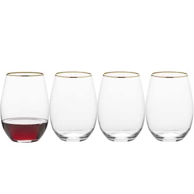 MKSA JULIE GOLD 19.75 STEMLSS WINE Set of 4 - 19.75-oz