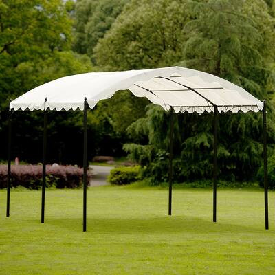Outdoor Steel Carport Shelter, Garden Storage Shed with Anchor Kit
