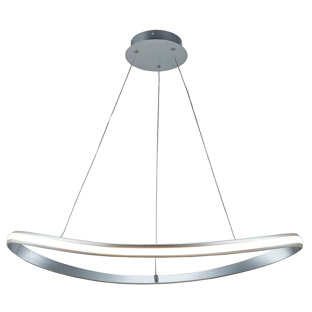 1 Light LED Array Oval Pendant Light in Chrome Finish