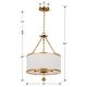 preview thumbnail 5 of 5, Broche 3 Light Antique Gold Chandelier - 14'' W x 20'' H