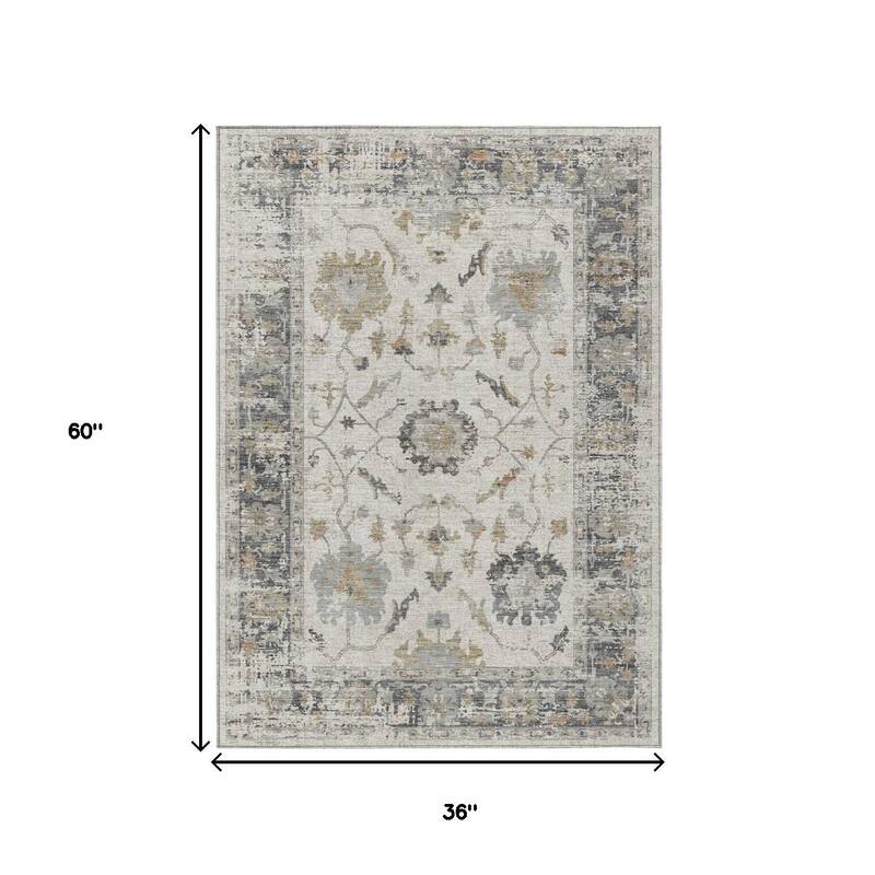 HomeRoots Floral Traditional Rectangle Outdoor Rug