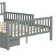 preview thumbnail 4 of 8, Full Size Wood Platform Bed with Guardrails on Both Sides and Two Storage Drawers, Gray