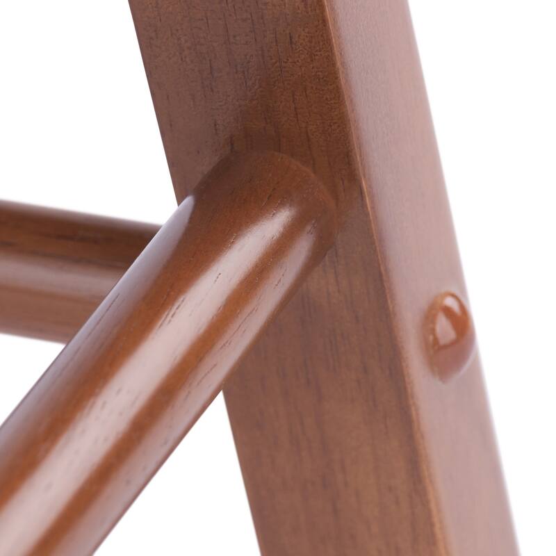 Element 2-Pc Square Legs Dining Stool Set, Teak Finish - N/A