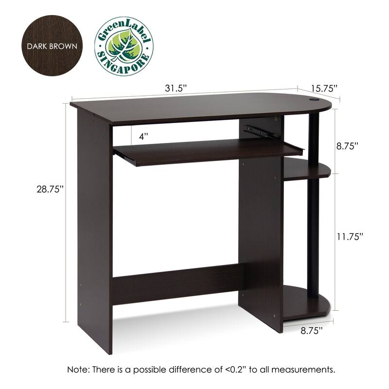 Computer Desk with Drawer - Modern Assembly Desk, Durable Wood, Home Office Workstation, 15" x 31" x 28"