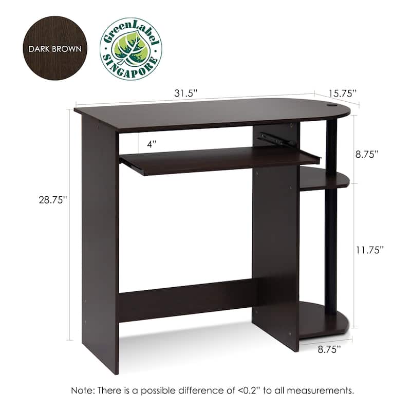 Computer Desk with Drawer - Rustic Style Assembly Table, Compact Writing Workstation, Home Office Furniture
