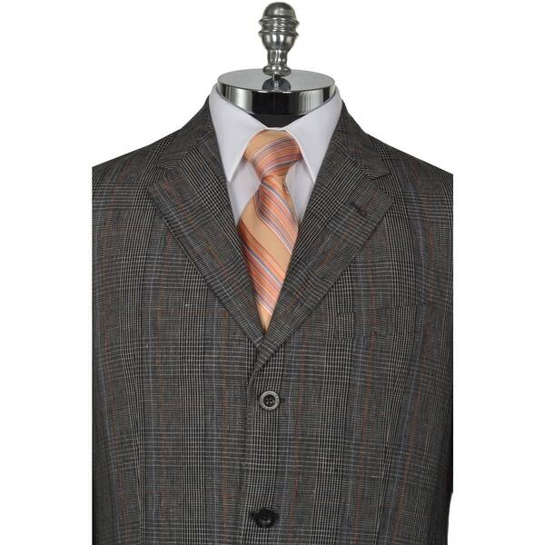 Shop Joseph Abboud Linen Blend Black Windowpane Sportcoat X Large