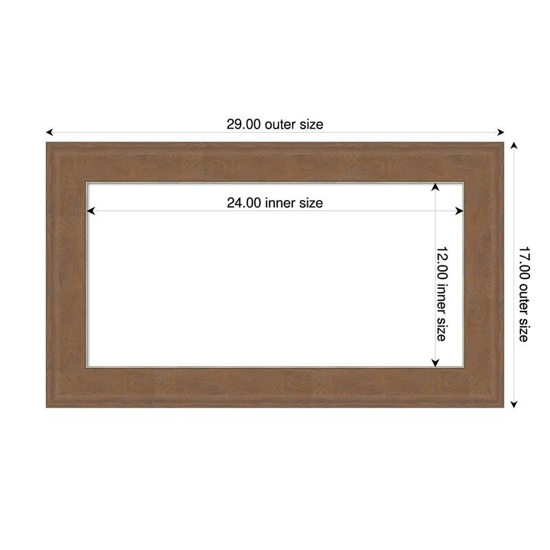 Amanti Art Alta Brown Grey Framed Dry Erase Magnetic Board - 29 x 17 in - Alta Medium Brown