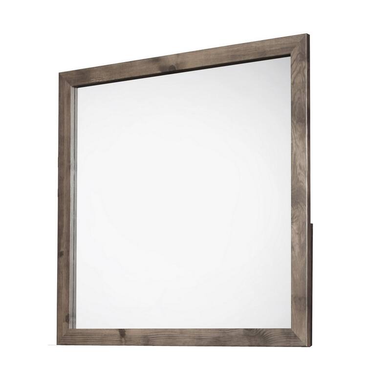 Ent 40 x 40 Dresser Mirror, Tempered Glass, Rectangular Frame, Greige