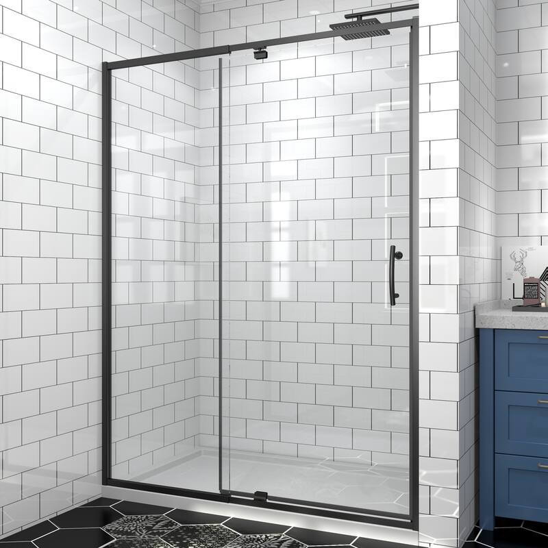 Modland 42''/48''/54''/60''W x 71''H Frameless Pivot Swing Shower Door Enclosure with 1/4" SGCC Tempered Glass Door