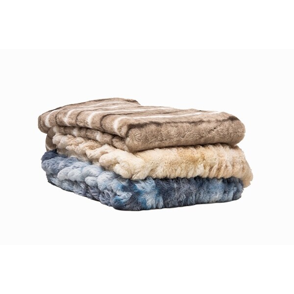 Nazaire Contemporary Faux Fur Decorative Throw Blanket 50 x 60
