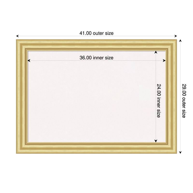 Sophia Gold Framed Cork Board - Bulletin Board, Organization Board, Pin Board - White - 41 x 29 in