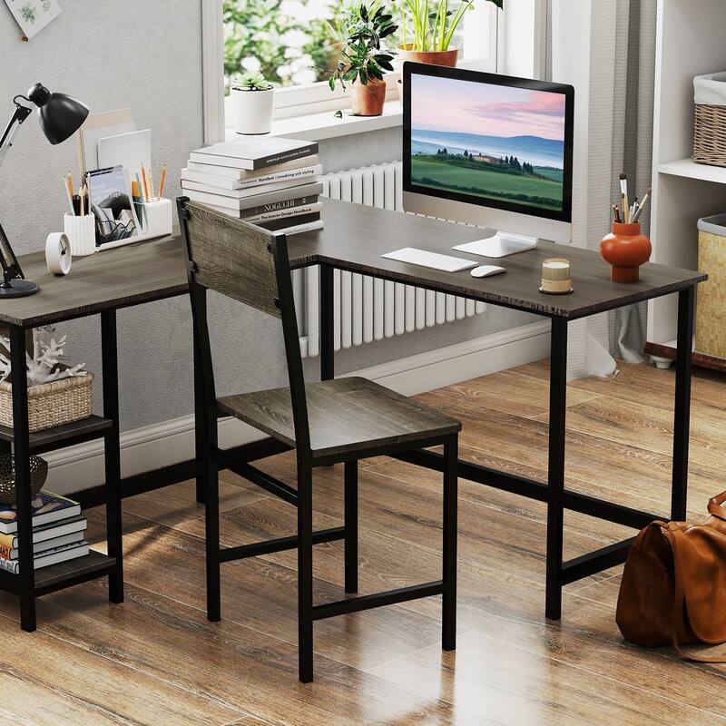 Gymax Set of 4 Dining Chairs w/Metal Legs Slanted Back Wide Seat for