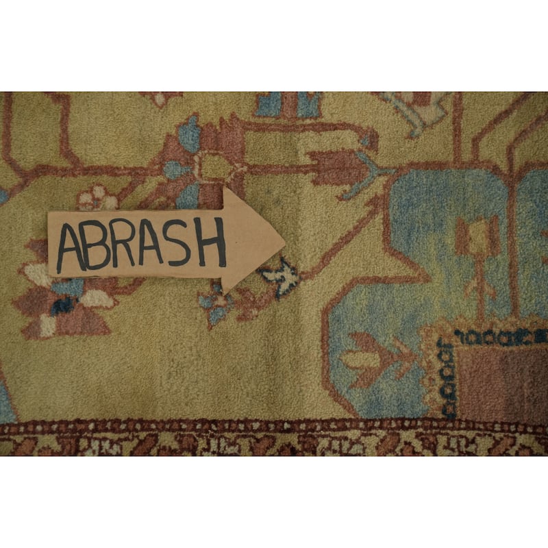 Hand Knotted Oriental 100% Wool Carpet Traditional Geometric Oranges & Rust Heriz Area Rug - 10' 0'' X 8' 2''