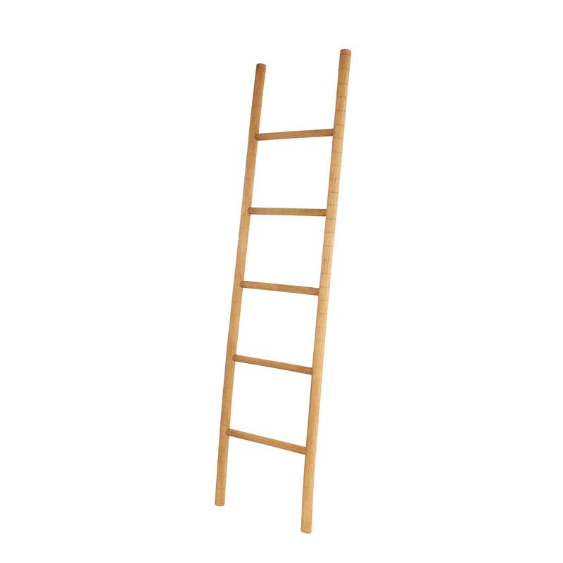 Brown Wood Handmade 5 Rack Ladder - 2"W x 17"L x 71"H