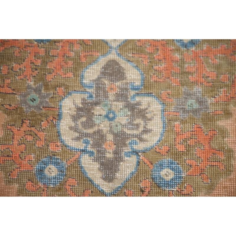 Hand Knotted Oriental 100% Wool Carpet Traditional Medallion Coral Tabriz Area Rug - 11' 7'' X 9' 9''