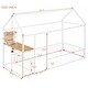 preview thumbnail 6 of 28, Twin Metal House Bed Frame with Desk, Shelves, USB & Power Outlets, White