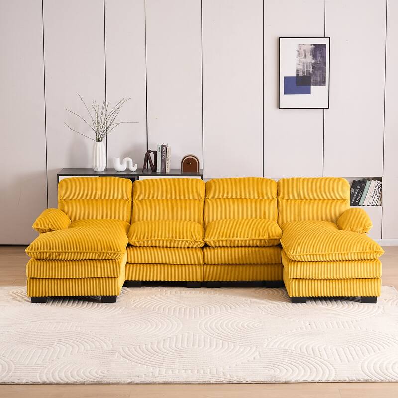 111.8" U-shaped profile sofa, including two single seats and two chaise