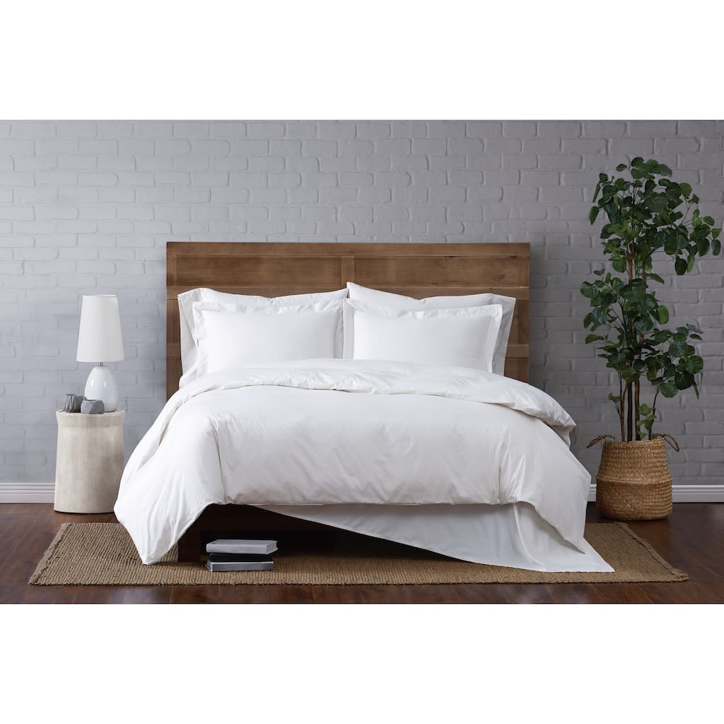Cannon Classic Cotton Solid Percale Duvet Cover Set