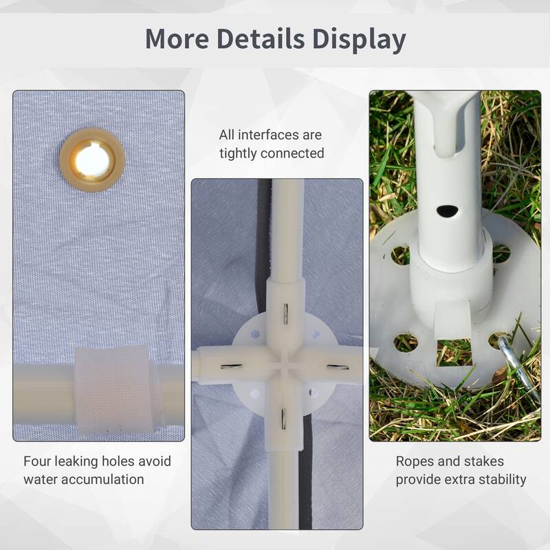 Outsunny 10' x 10' Folding Slant Leg Screened Sun Shelter Canopy Tent with Mesh Sidewalls