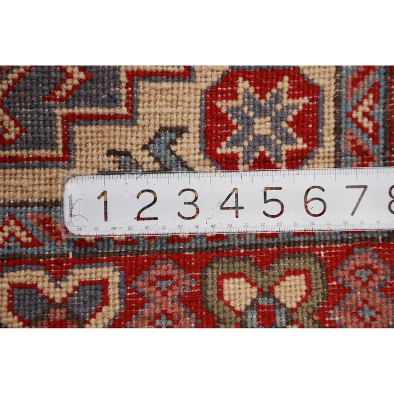 Geometric Kazak Oriental Foyer Rug Bedroom Handmade Wool Carpet - 2'8"x 4'0"