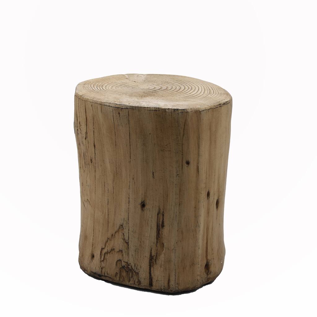 Outdoor Faux Wood Stump Side Table