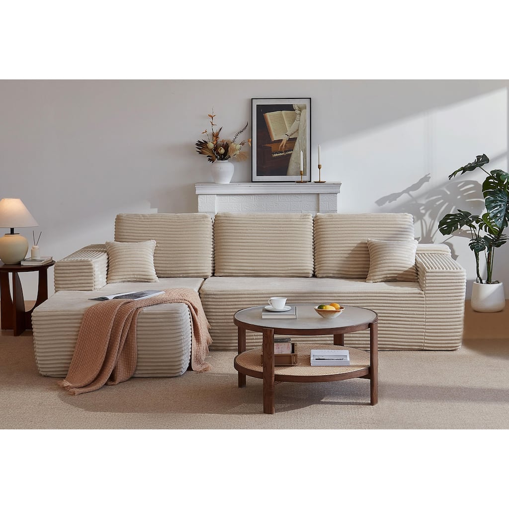 104" Cloud Sectional Couch with L-Shaped Chaise,Modern Modular Sofa with Deep Seat, Upholstered Couches