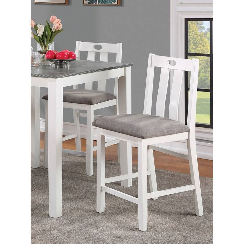 Counter Height Dining Table Set, 5 Piece Wooden Dining Table Set with Dining Table and 4 Upholstered Side Chair