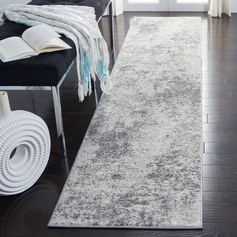 SAFAVIEH Tulum Melinda Modern Abstract Rug - 2' x 11' Runner - Ivory/Grey