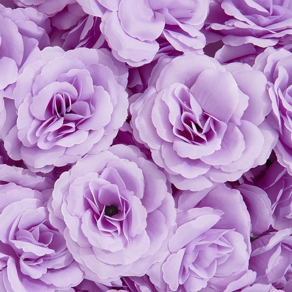 50pc Artificial Fake Purple Silk Rose Flower Head for Wedding Bouquet ...