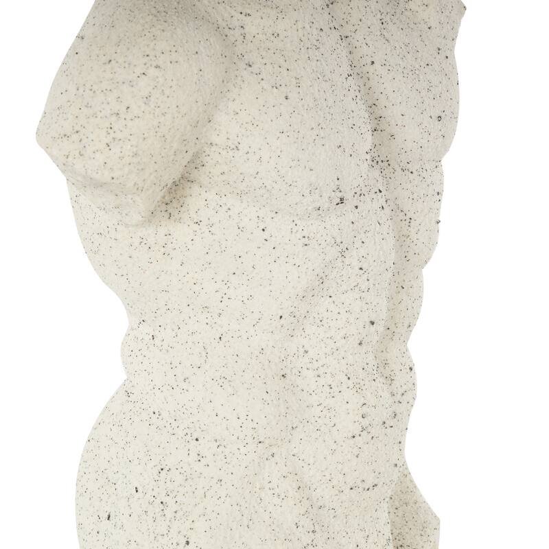 Polystone People Textured Sculpture with Black Speckles - White - Roche River Decor