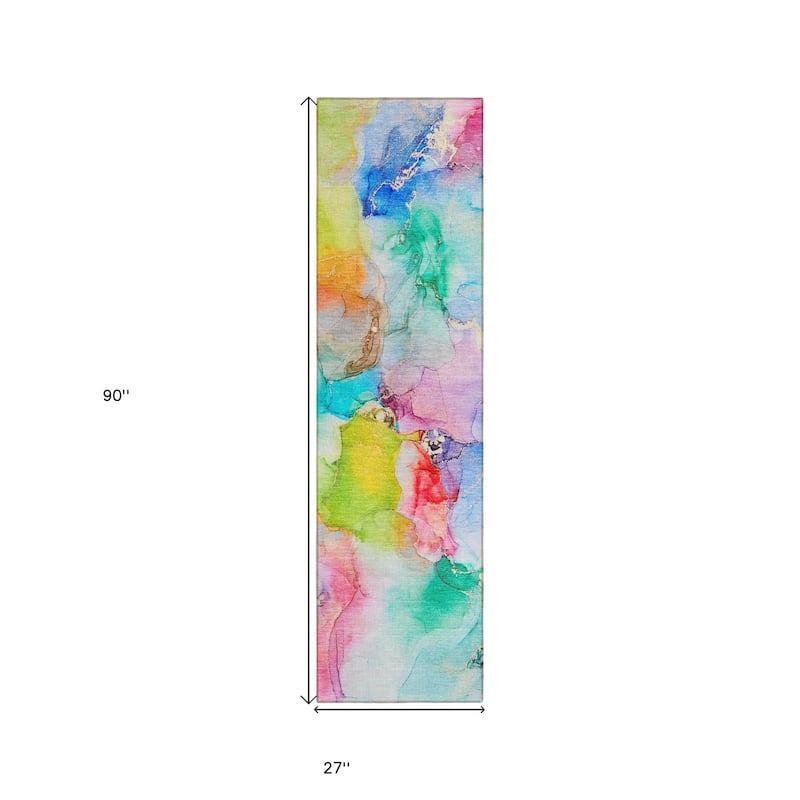 Dava Unique Abstract Weather Resistant Versatile Elegance Runner Outdoor Rug