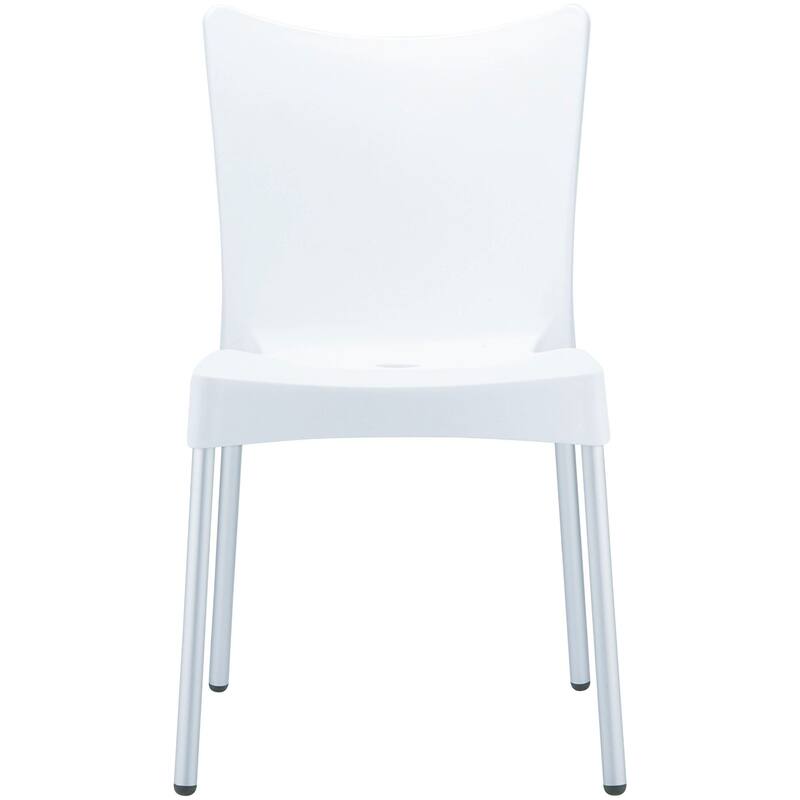 33.25" White Stackable Outdoor Patio Dining Chair