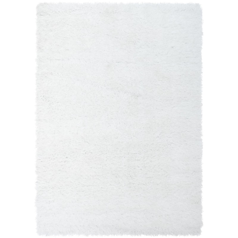 Well Woven Kuki Chie Glam Solid Shag Area Rug - 5' 3" x 7' 3" - White - Runner/Rectangle