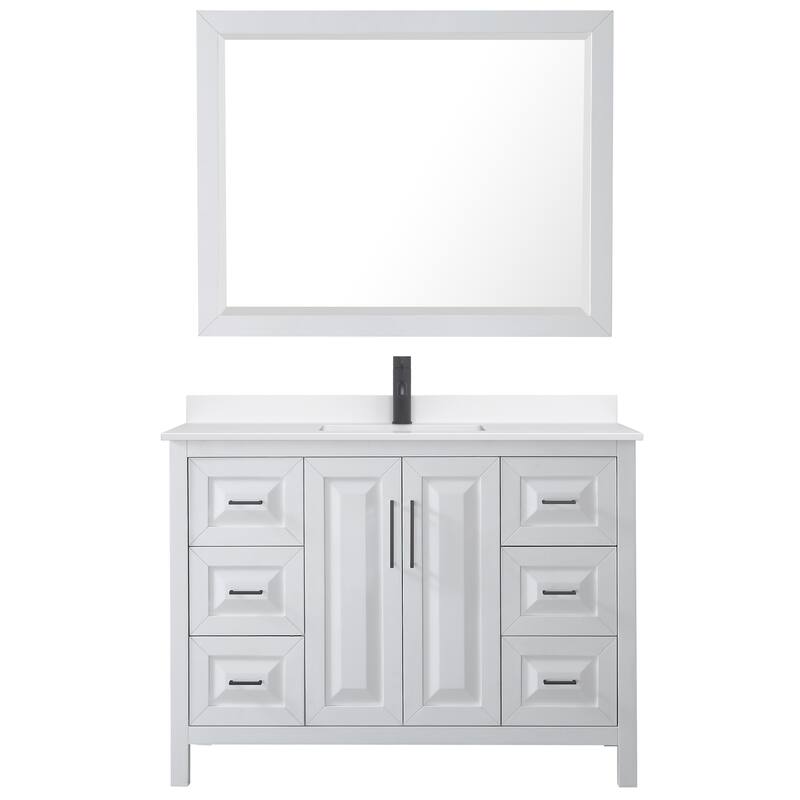 Daria 48-inch Single Vanity, Single Hole Quartz Top, 46-inch Mirror