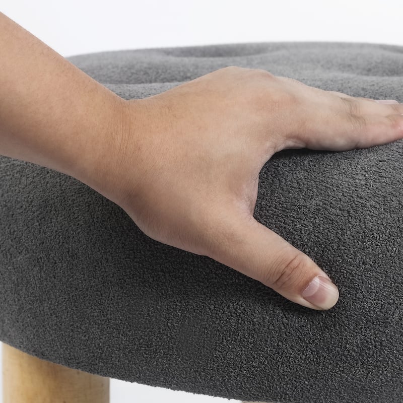 Adeco 23" Round Ottoman Footrest for Living Room