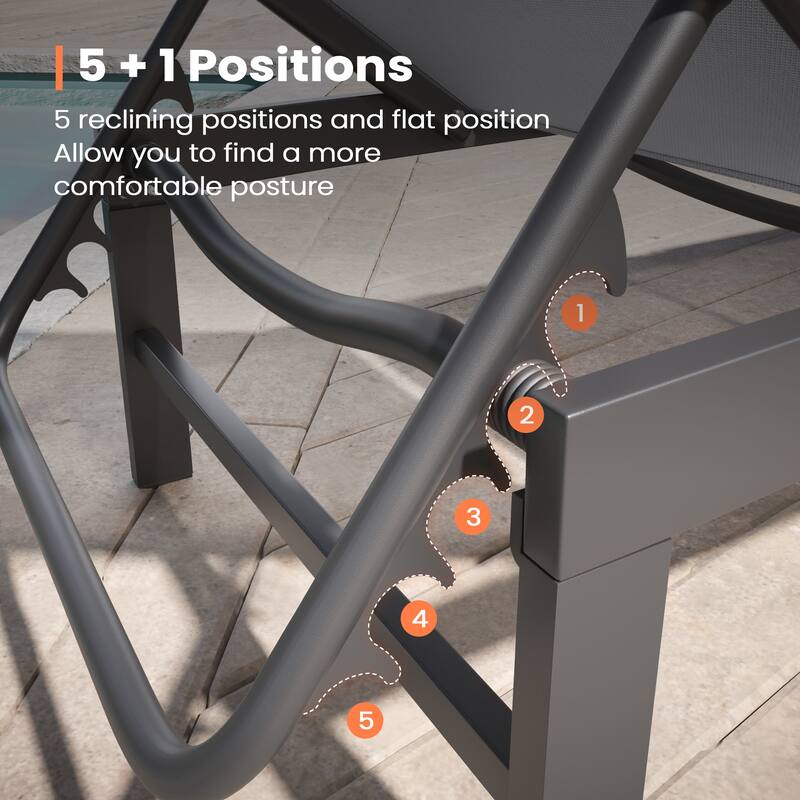 Outdoor Patio Adjustable Chaise Lounge Chair