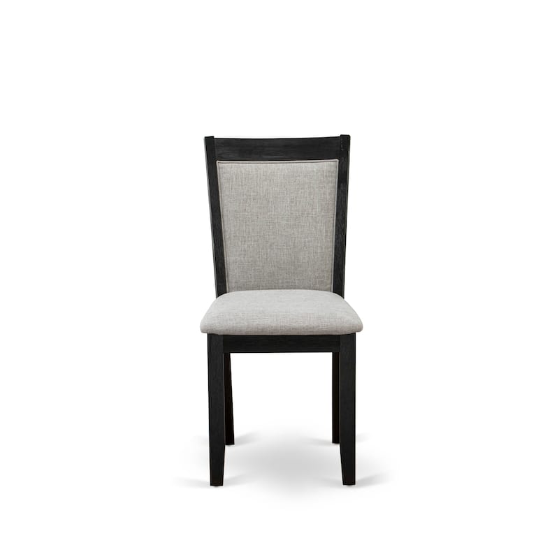 East West Furniture Monza Parson Dining Chairs - Linen Fabric Upholstered Chairs, Set of 2, (Finish Options)
