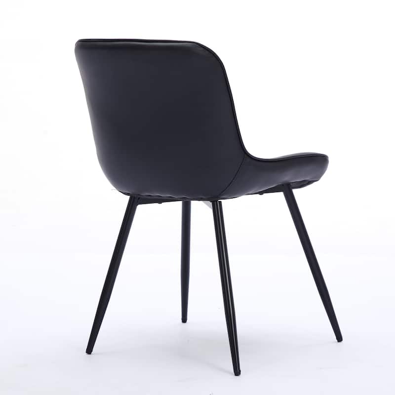 Dining Chairs Set of 2 Mid Century Modern Kitchen Chair Comfortable Upholstered Faux Leather Dinner Chairs