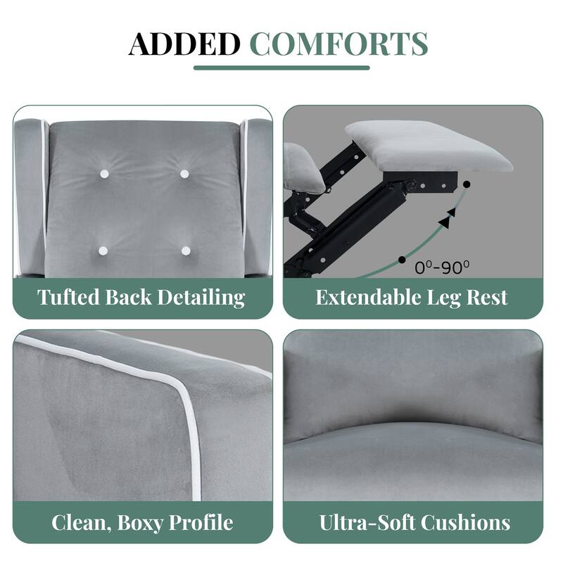 360° Swivel Glider Rocker Recliner - Nursery Chair for Breastfeeding & Maternity, Plush Cushions & Gentle Rocking Motion