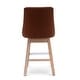 preview thumbnail 30 of 55, Boucle Polyester Upholstered Swivel Counter Stool - Foot Glides