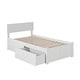 preview thumbnail 5 of 7, Orlando Twin Platform Bed with Footboard & 2 Storage Drawers in White