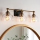 preview thumbnail 13 of 20, Modern 3-Light Gold Bathroom Vanity Light Dome Clear Glass Wall Sconces 3-Light