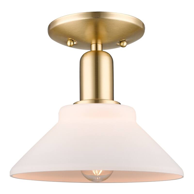 Innovations Lighting 716-1C-9-9 Orwell Semi-Flush Orwell 9" Wide - Champagne Bronze / Matte White