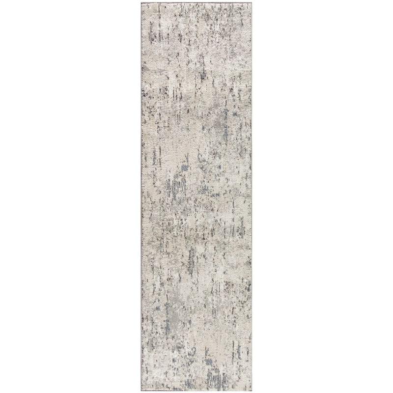 Nourison Concerto Modern Abstract Distressed Area Rug - 2'2" x 7'6" - Ivory/Blue/Gray