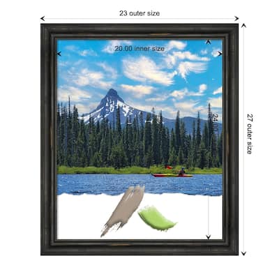 Rustic Pine Black Narrow Wood Picture Frame, Photo Frame, Art Frame