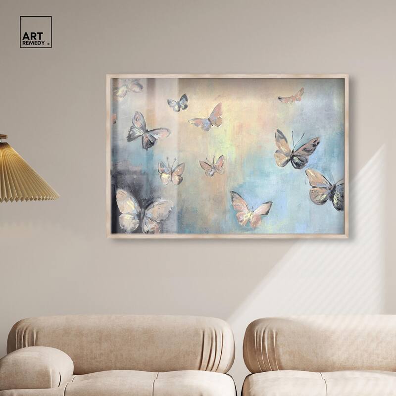 Textured Butterflies I Shadowbox by Art Remedy