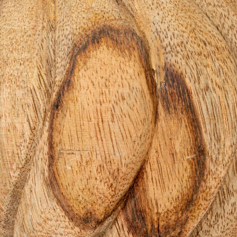 Bleached Hand-Carved Mango Wood Finials, Set of 3 - 5.5"L x 5.5"W x 9.0"H