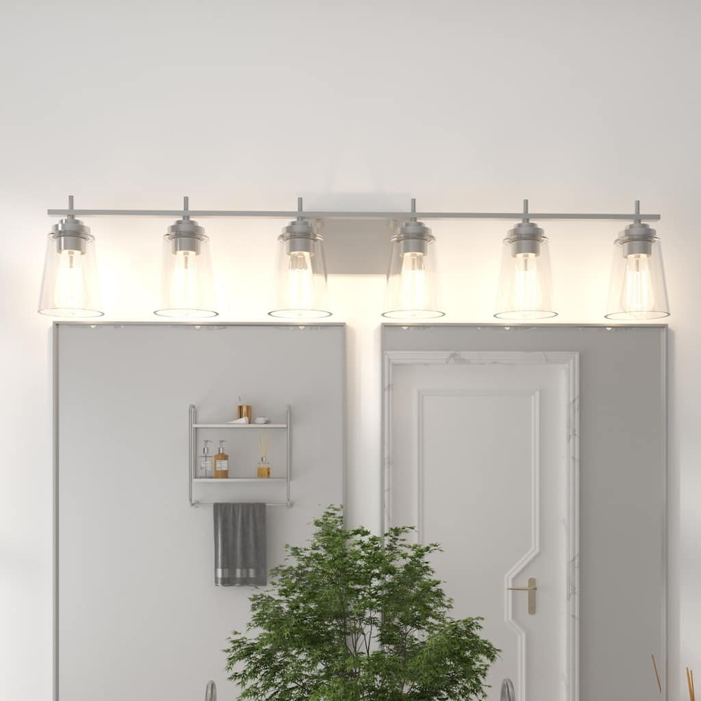 Kiro 6-light Modern Farmhouse Black Bathroom Vanity Lights with UL Certified